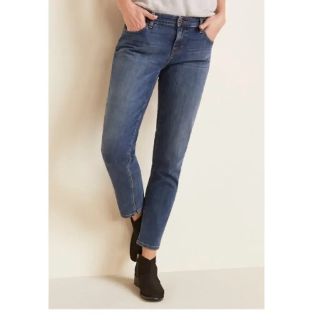 Eileen Fisher Organic-Cotton‎ Stretch Boyfriend Jeans Size 6 S18BD